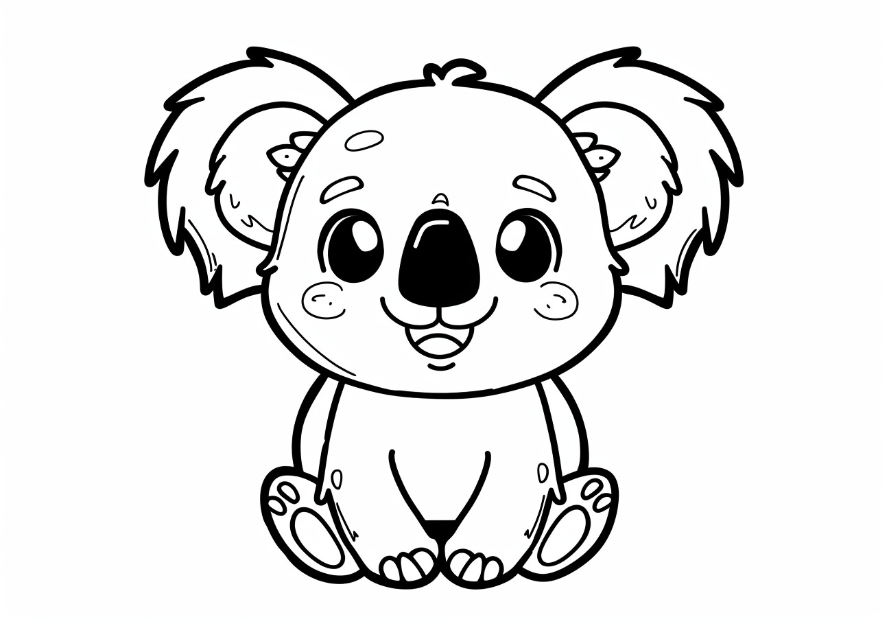 Koala Coloring Pages, Koala kawaii