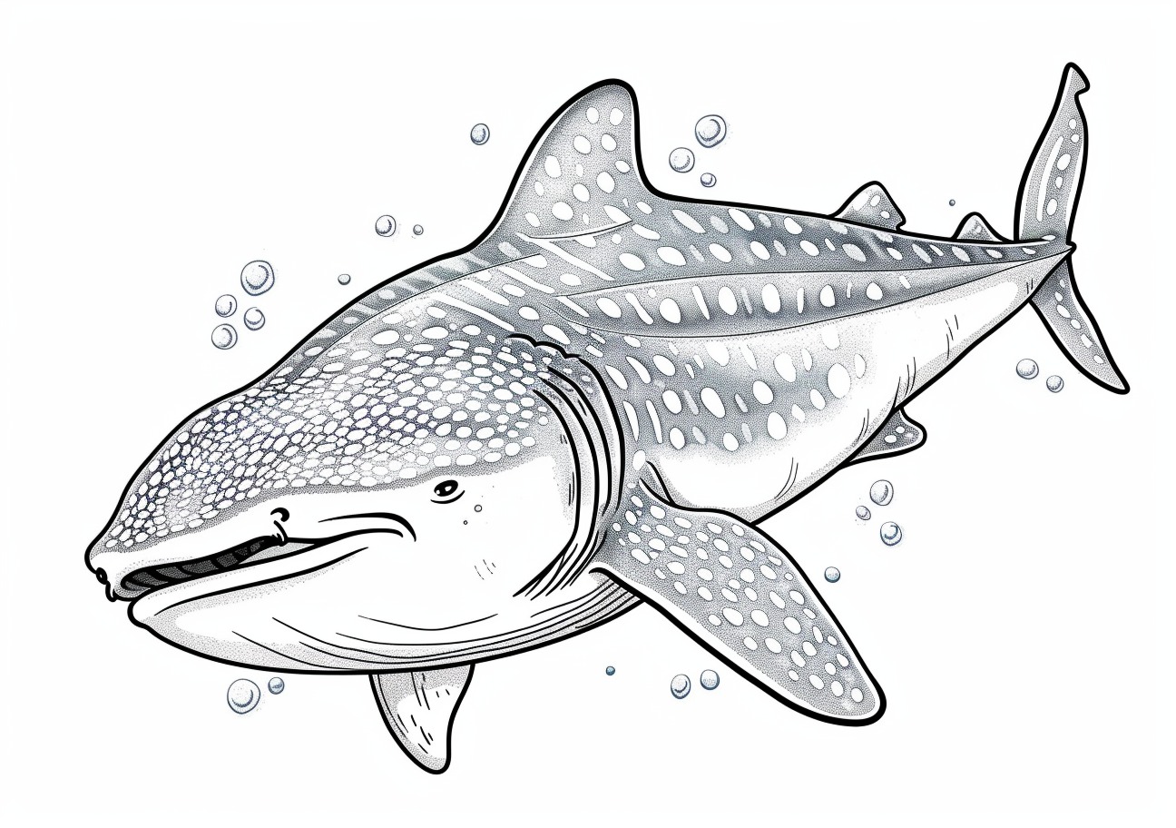 Ocean Coloring Pages, Cute whale shark