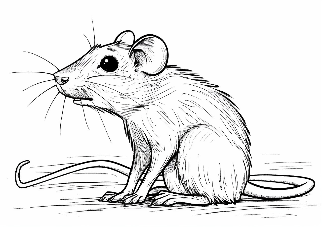 Rat Coloring Pages, Rat cartoon style