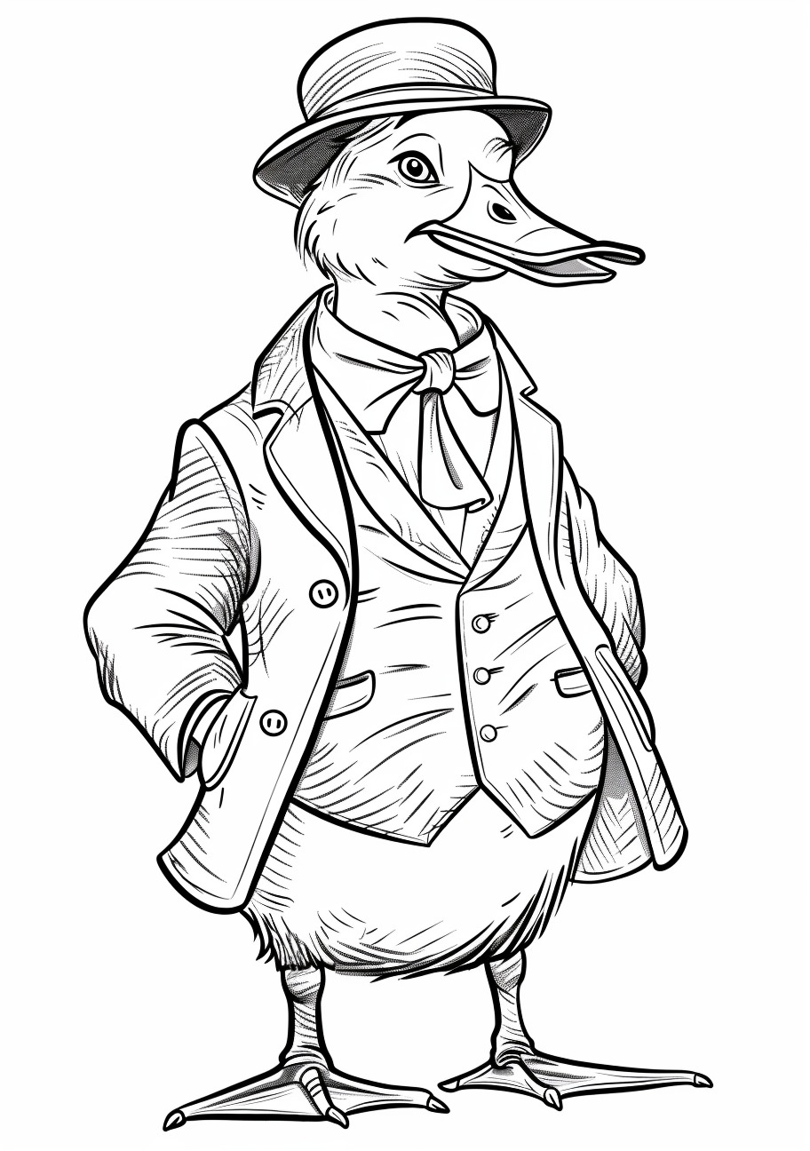 Geese Coloring Pages, Geese in suit