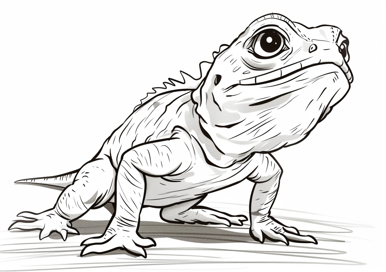 Lizard Coloring Pages, Cartoon Lizard