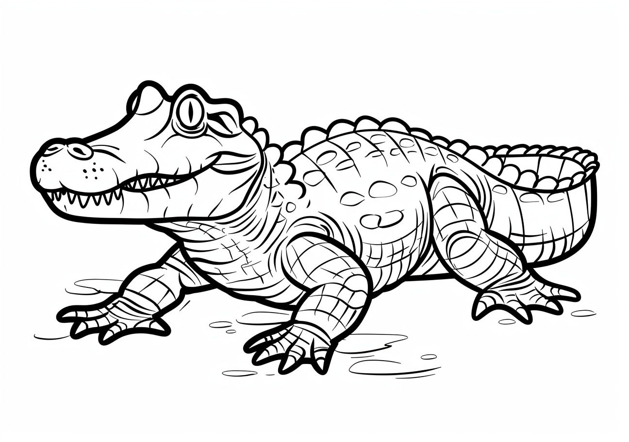 Crocodile Coloring Pages, Cartoon crocodile