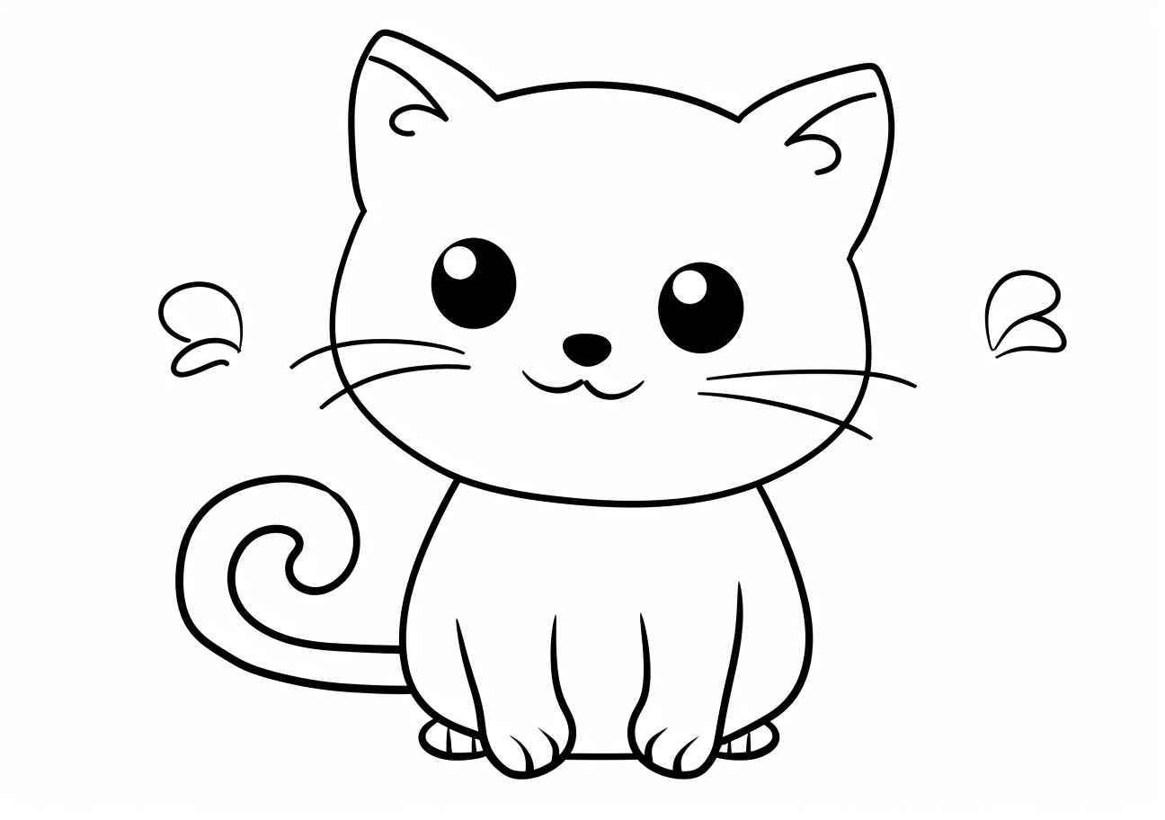 Cute Cat Coloring Pages, Cute kitten