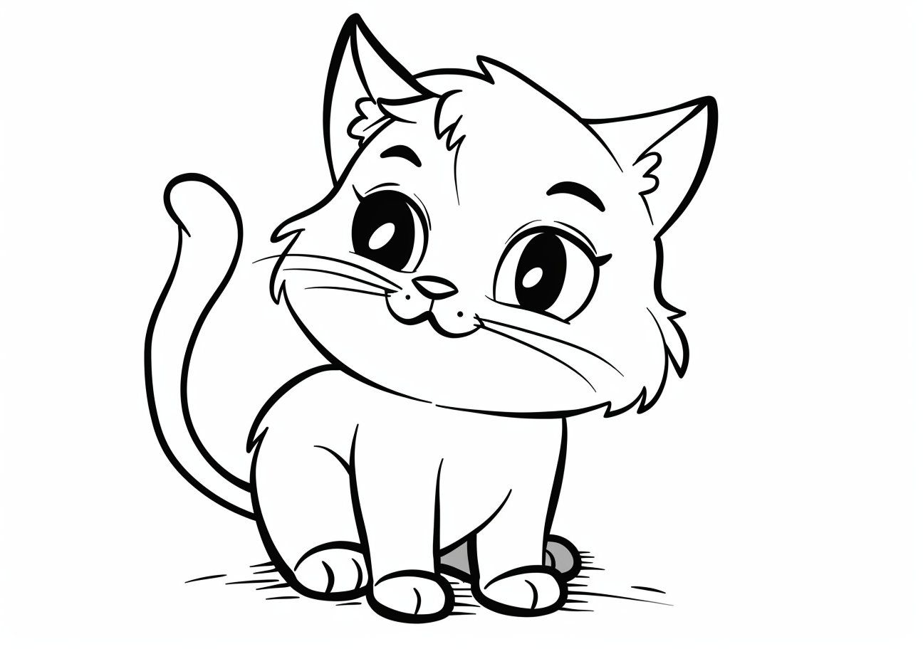 Cute Cat Coloring Pages, cute kitty