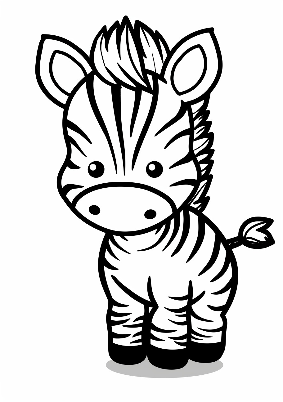 Zebra Coloring Pages, Zebra kawaii