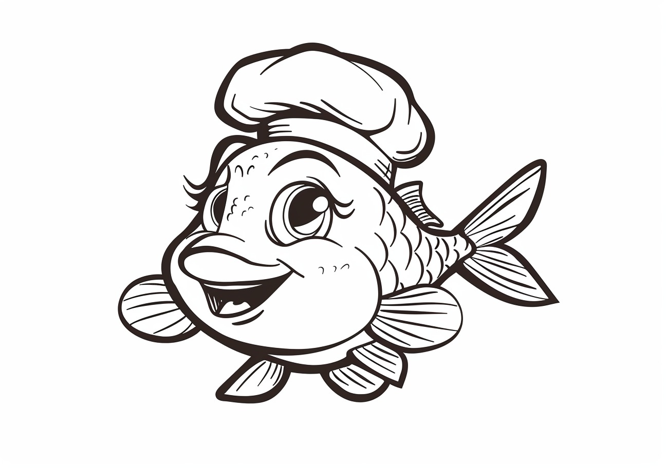 Goldfish Coloring Pages, Goldfish chef