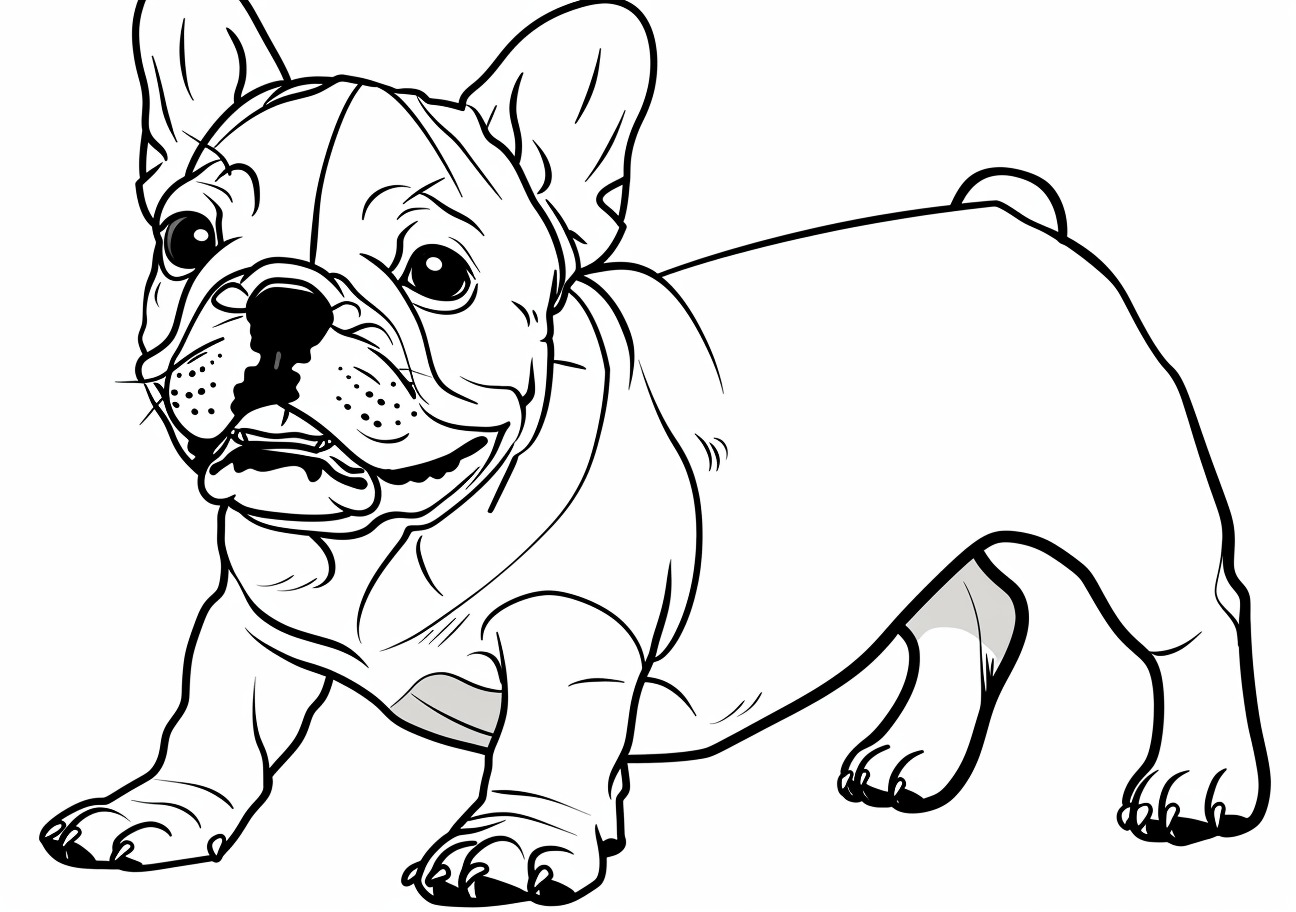 French Bulldog Coloring Pages, Happy French Bulldog