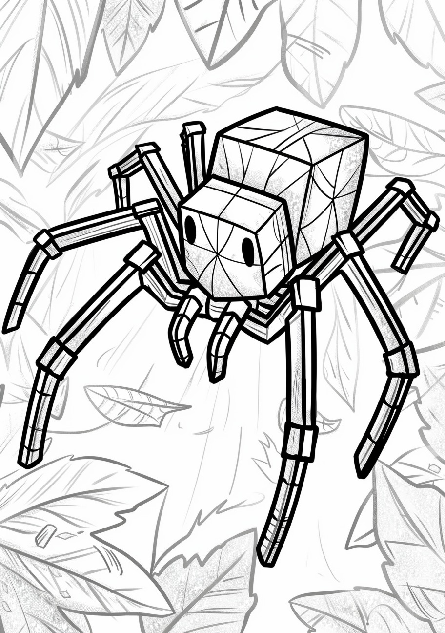 Spiders Coloring Pages, Minecraft spider