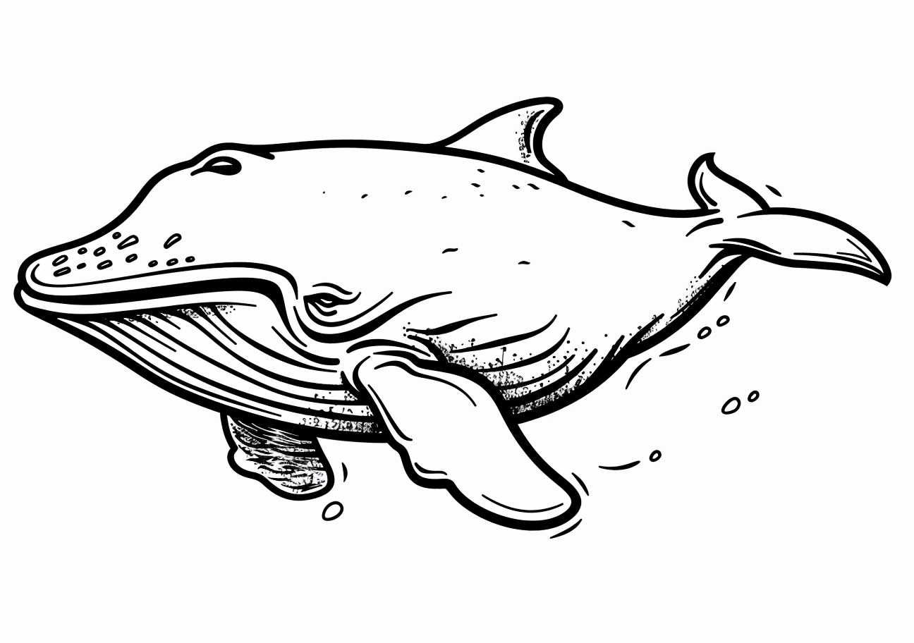 Whale Coloring Pages, Cartoon whale