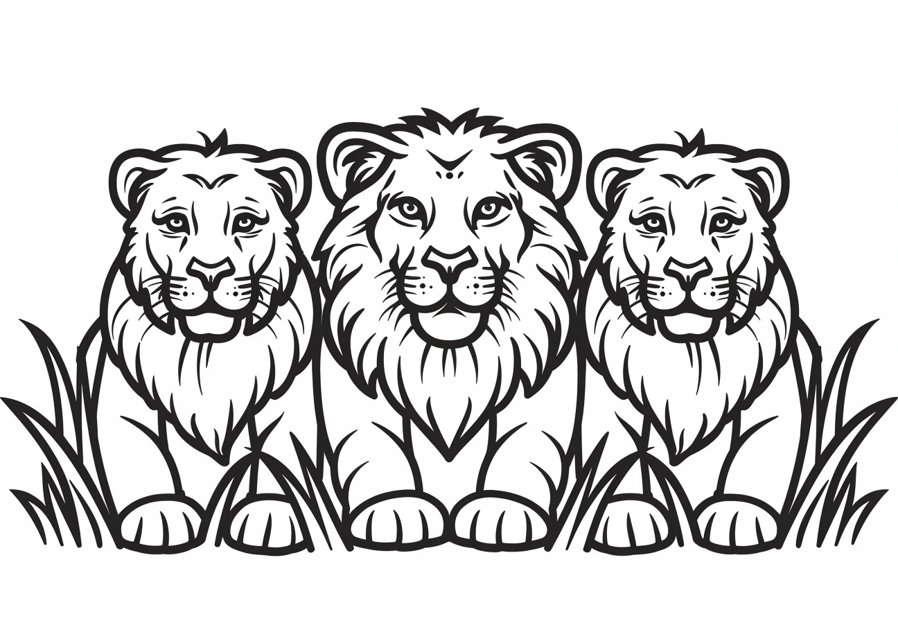 Big Cats Coloring Pages, Big cats sitting