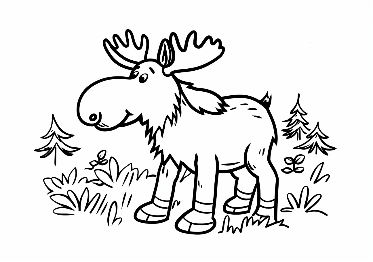 Moose Coloring Pages, Cute moose