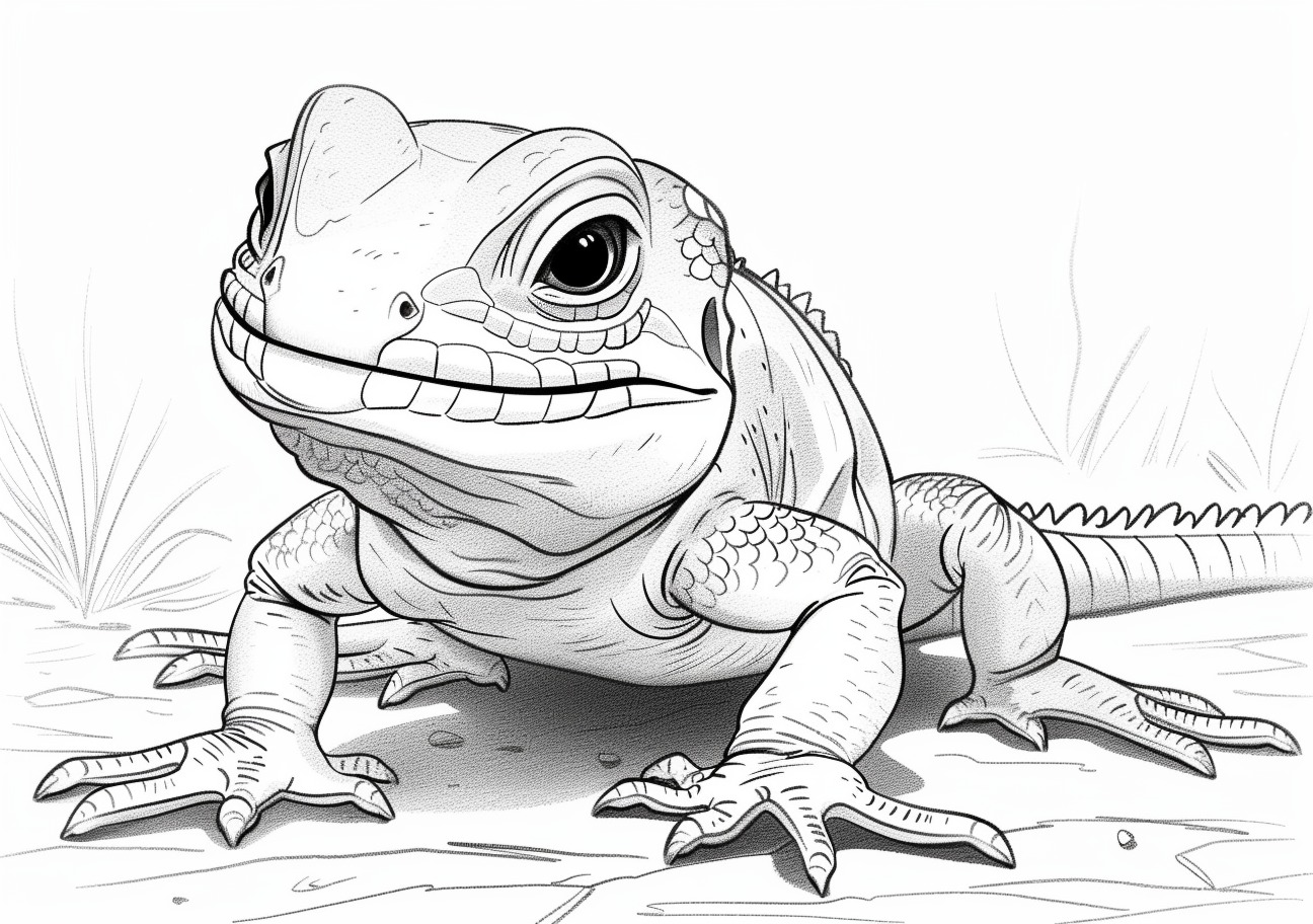 Lizard Coloring Pages, Lizard smiling