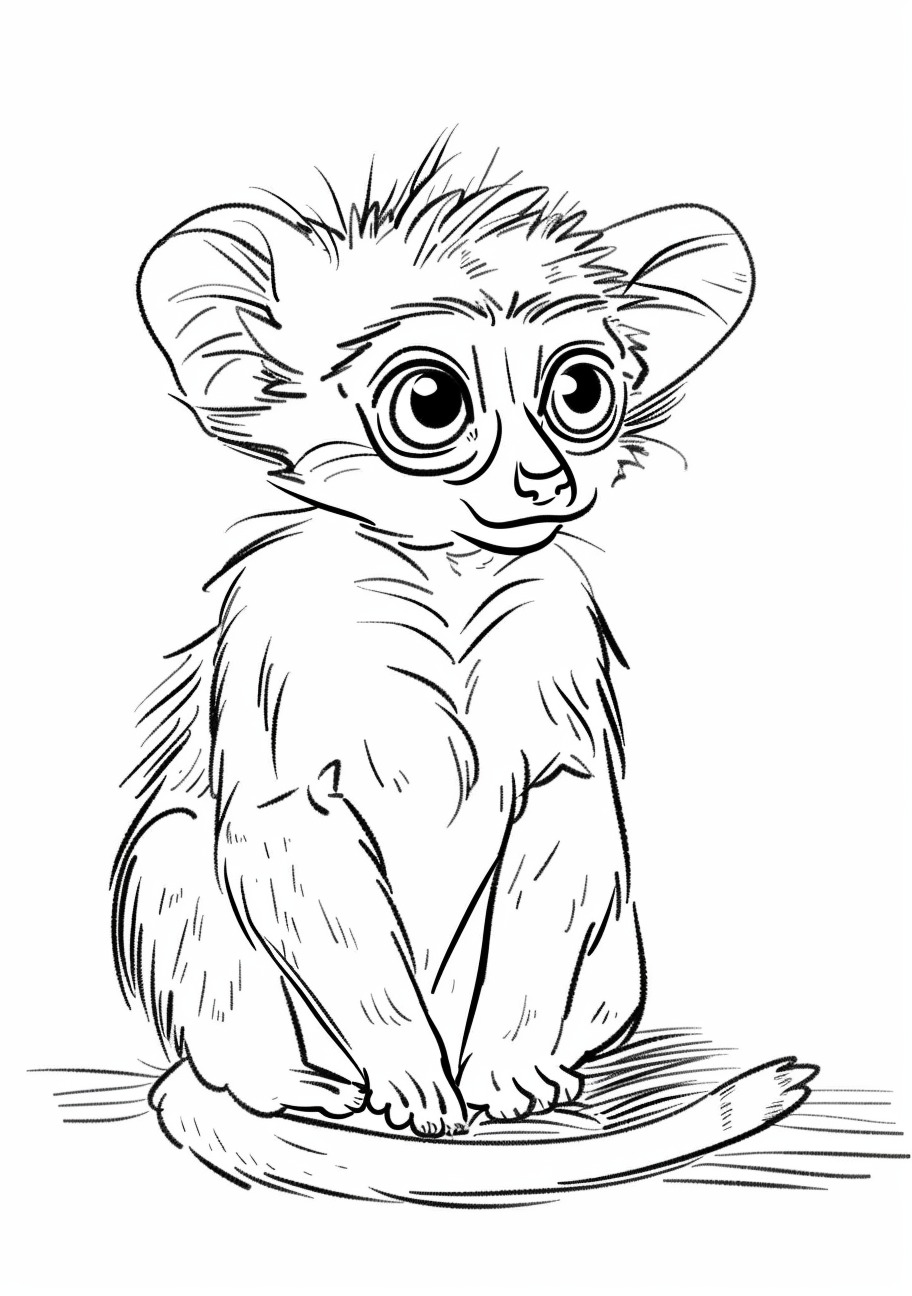 Lemur Coloring Pages, Cute lemur