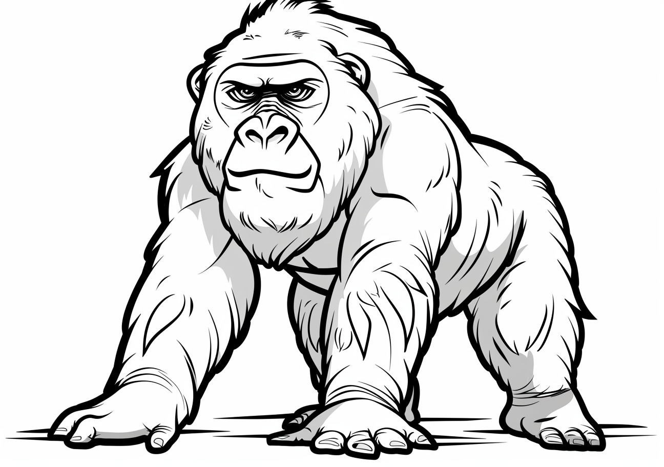 Gorilla Coloring Pages, Gorilla carton style