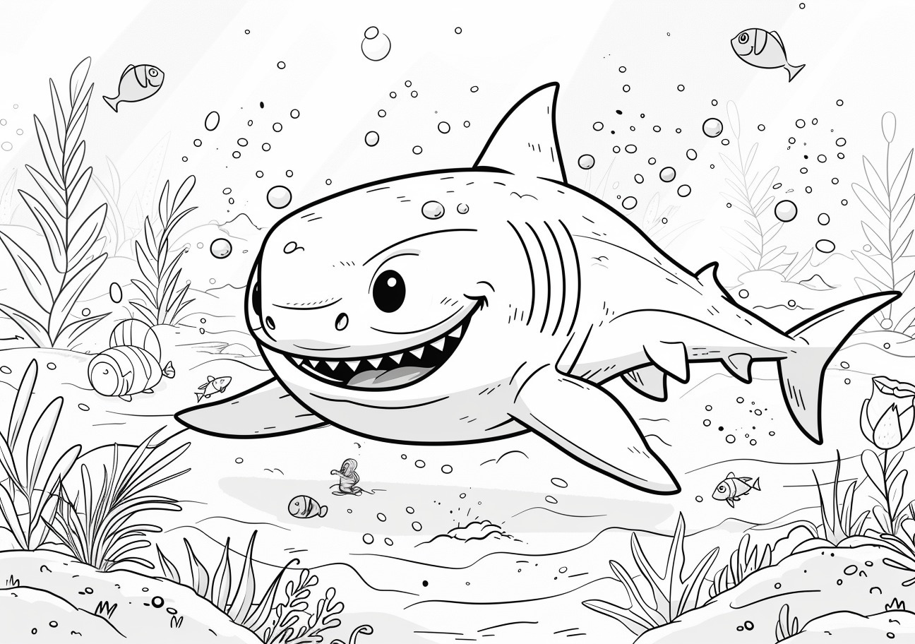 Baby shark Coloring Pages, baby shark coloring for children