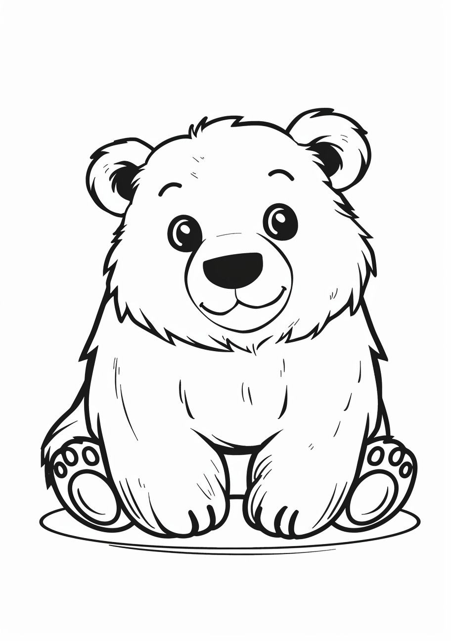 Grizzly bear Coloring Pages, Kawaii grizzly bear