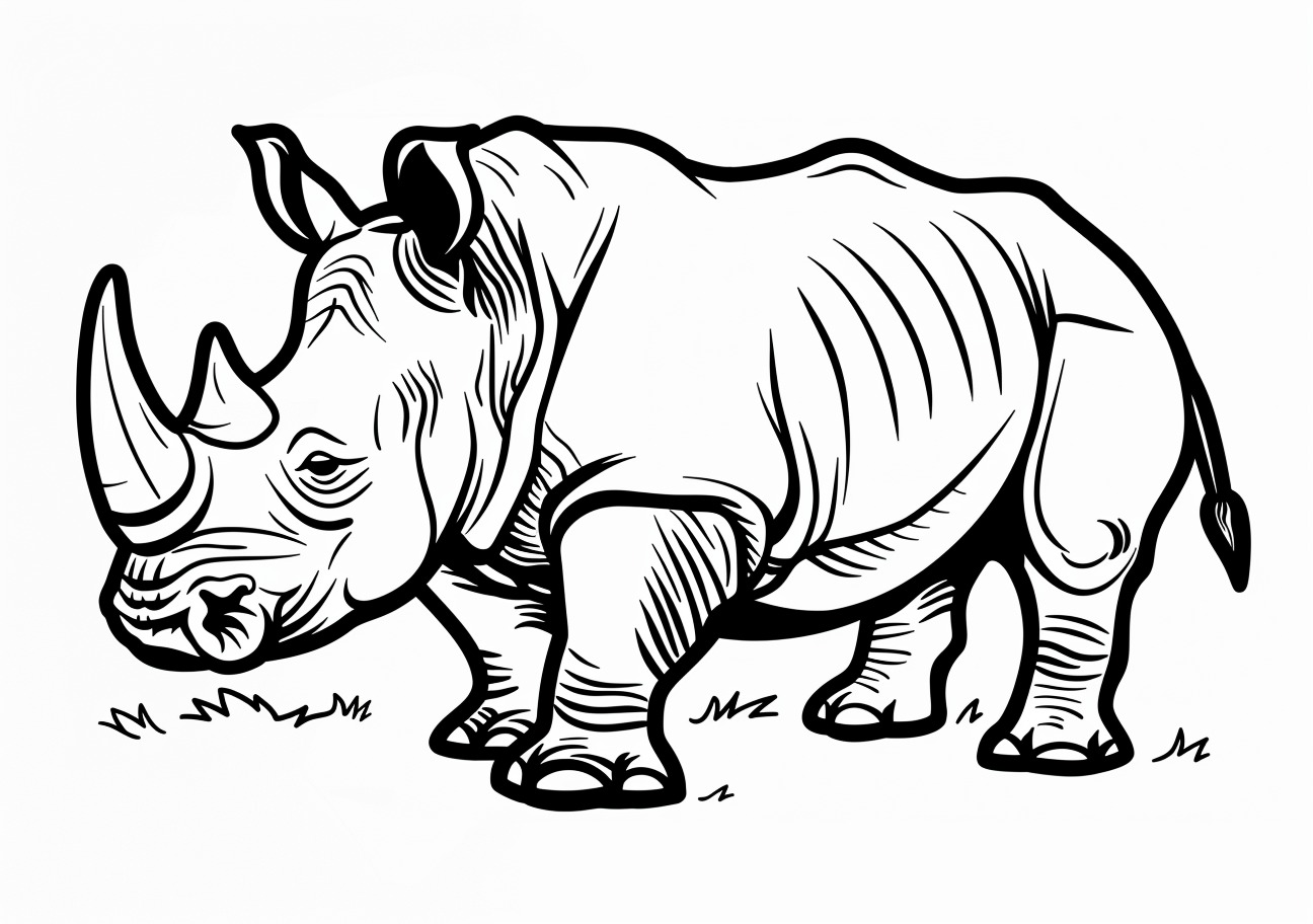 Rhino Coloring Pages, Cute Rhino