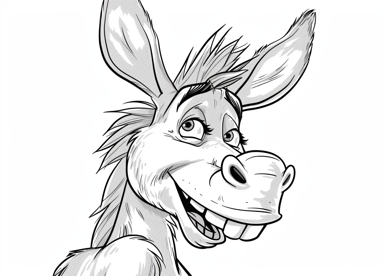 Donkey Coloring Pages, Happy donkey