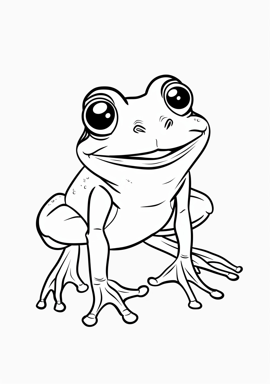 Frog Coloring Pages, Funny frog