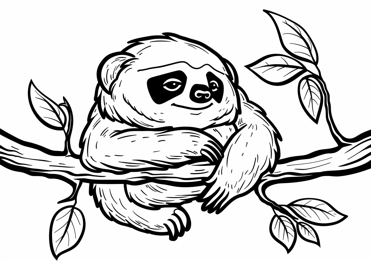 Sloth Coloring Pages, Sad Sloth