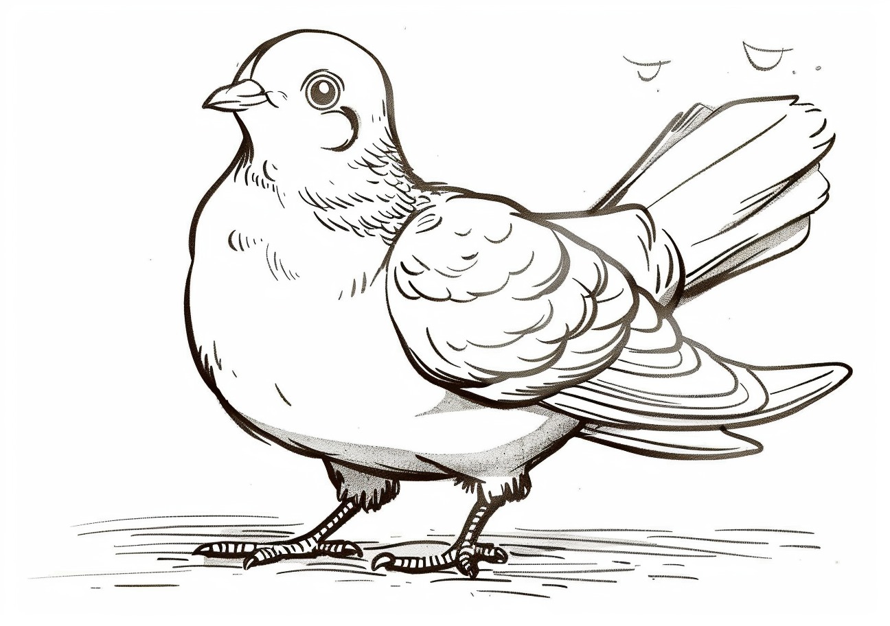 Pigeon Coloring Pages, Smile cartoon pigeon