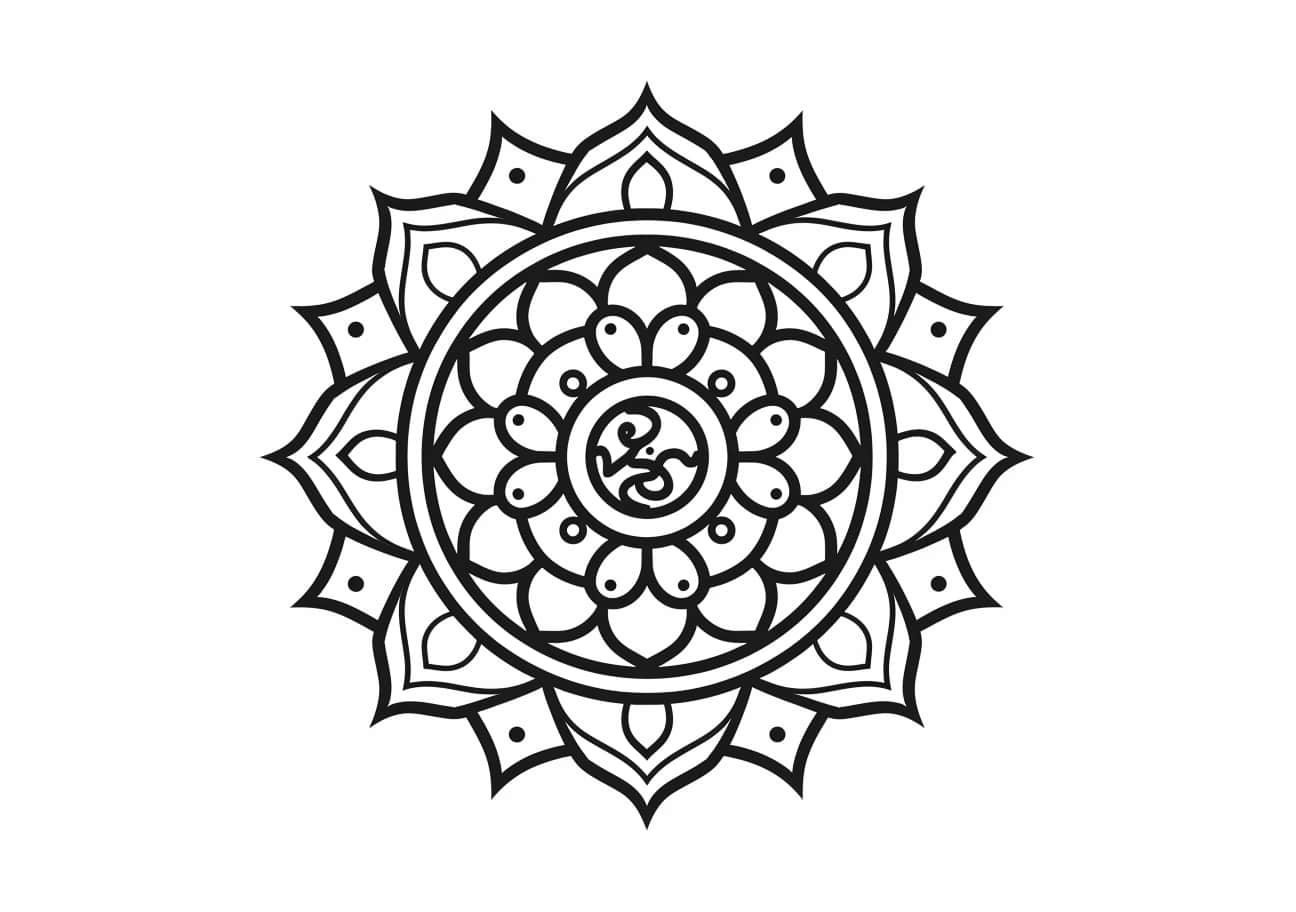 Buddhist Mandala Coloring Pages, Mandala Buddhism Coloring Page