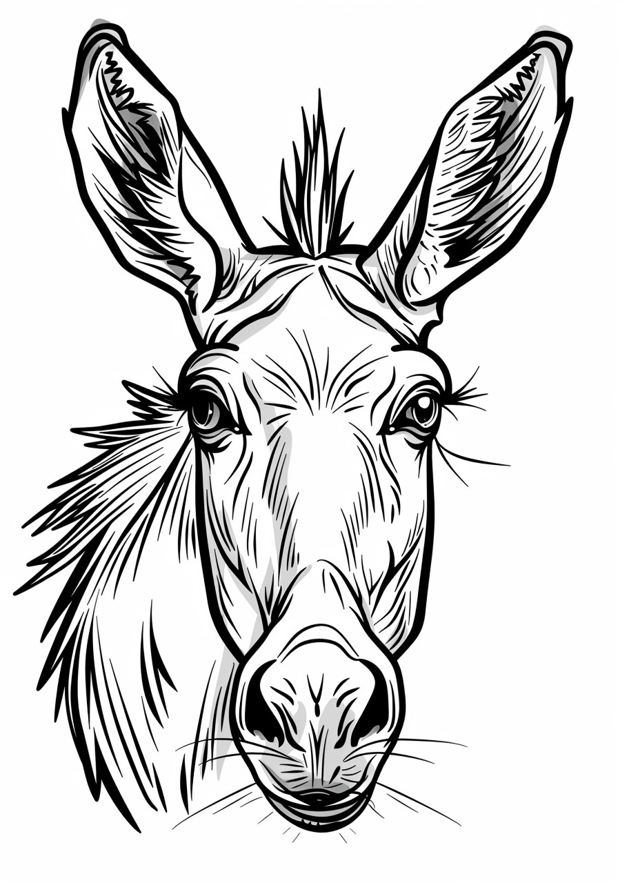 Mules Coloring Pages, Face of mule