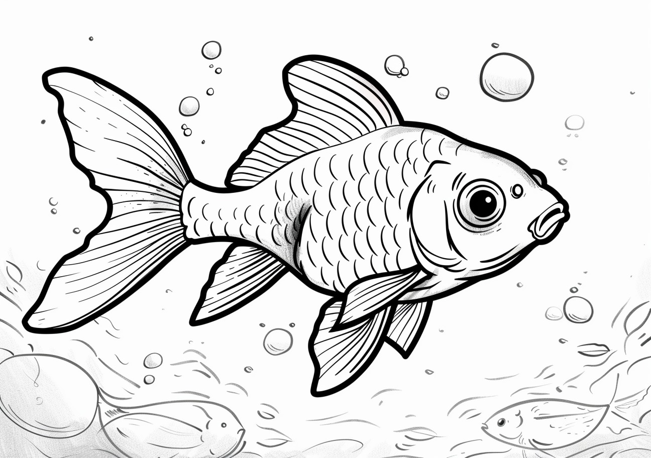 Goldfish Coloring Pages, cute goldfish