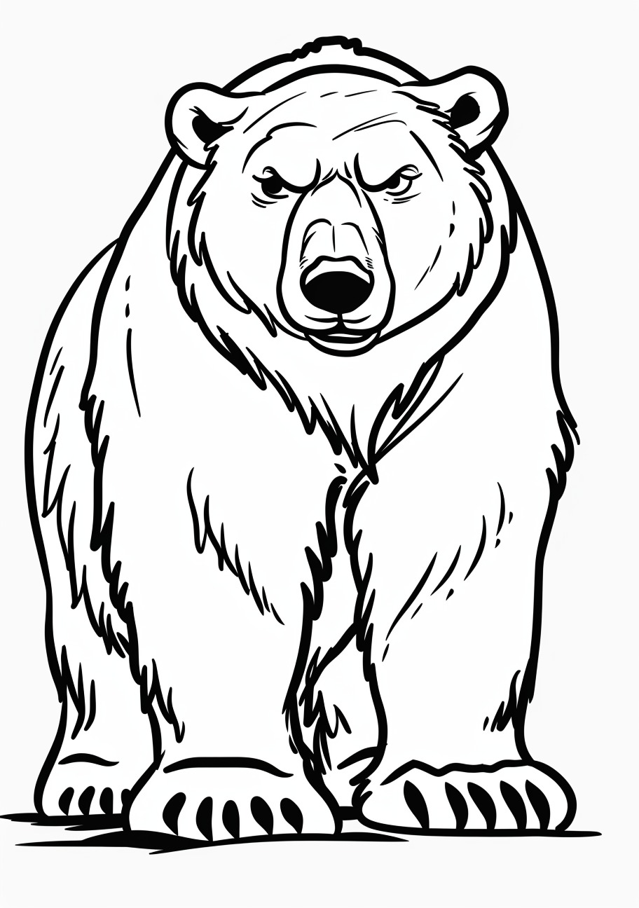 Polar Bear Coloring Pages, Angry Polar Bear