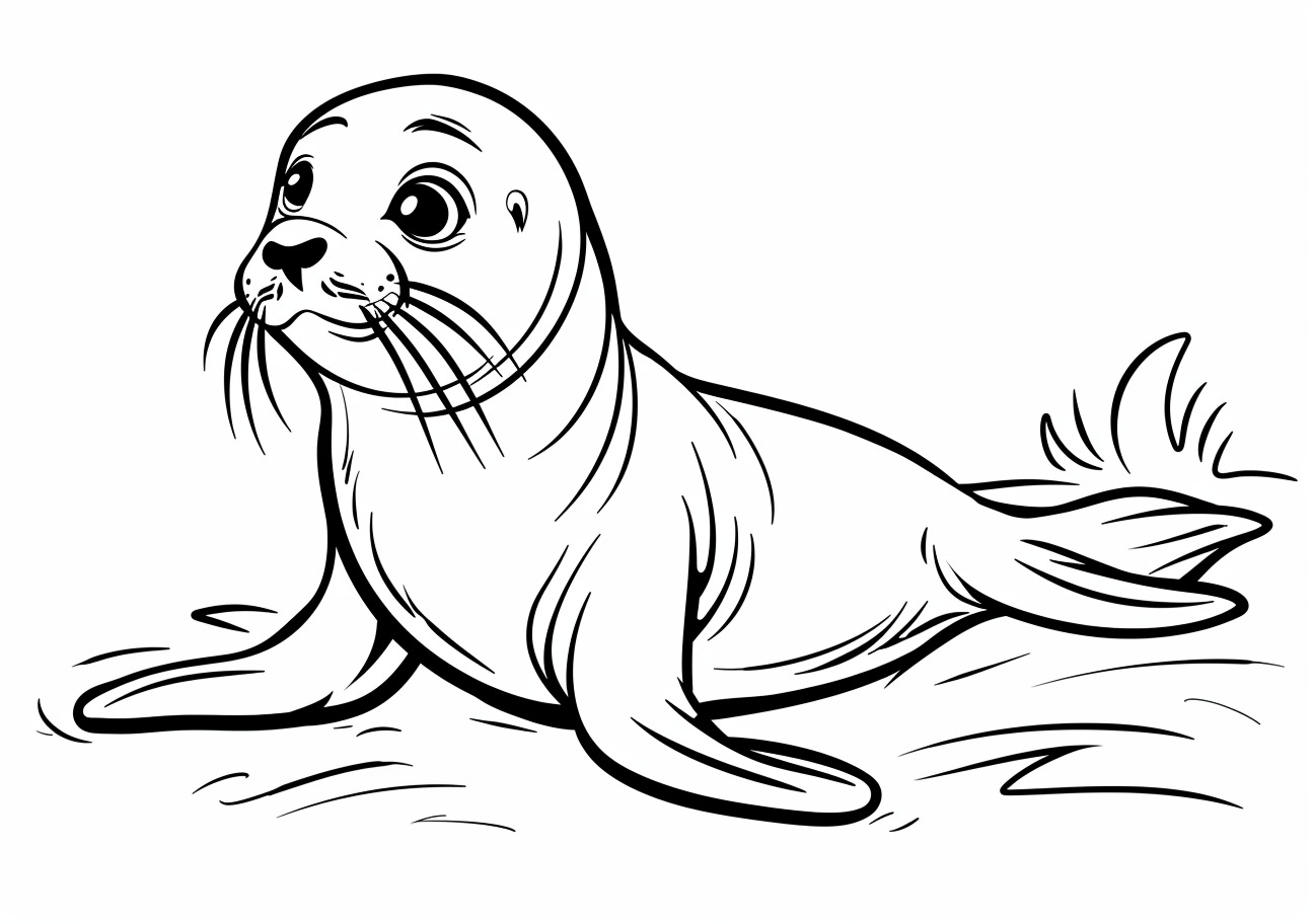 Seal Coloring Pages, Cartoon Seal