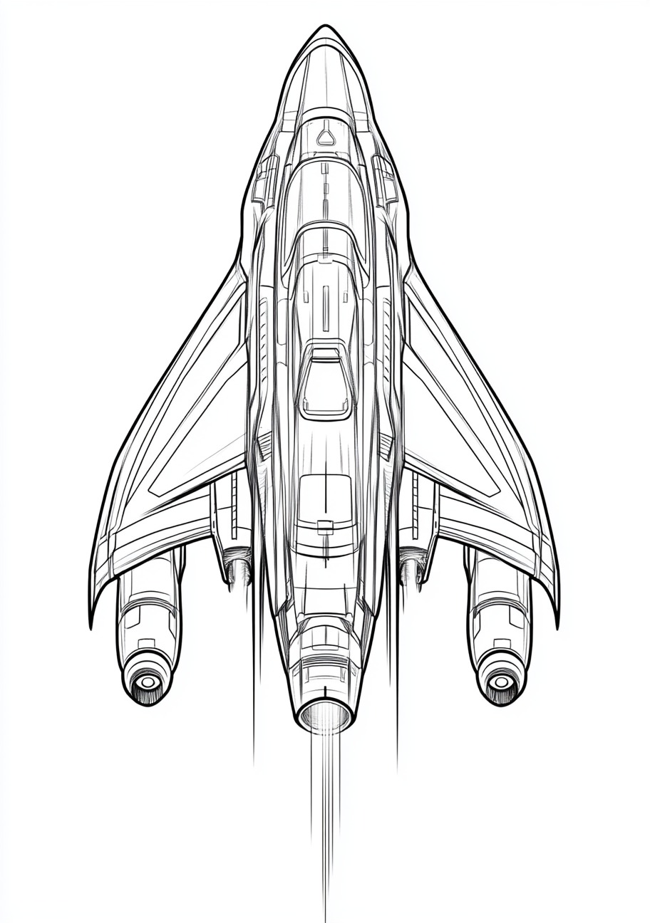 Spaceship Coloring Pages, Spaceship futuristic