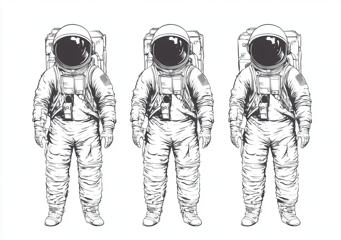 Astronauts Coloring Pages, Astronauts glowing