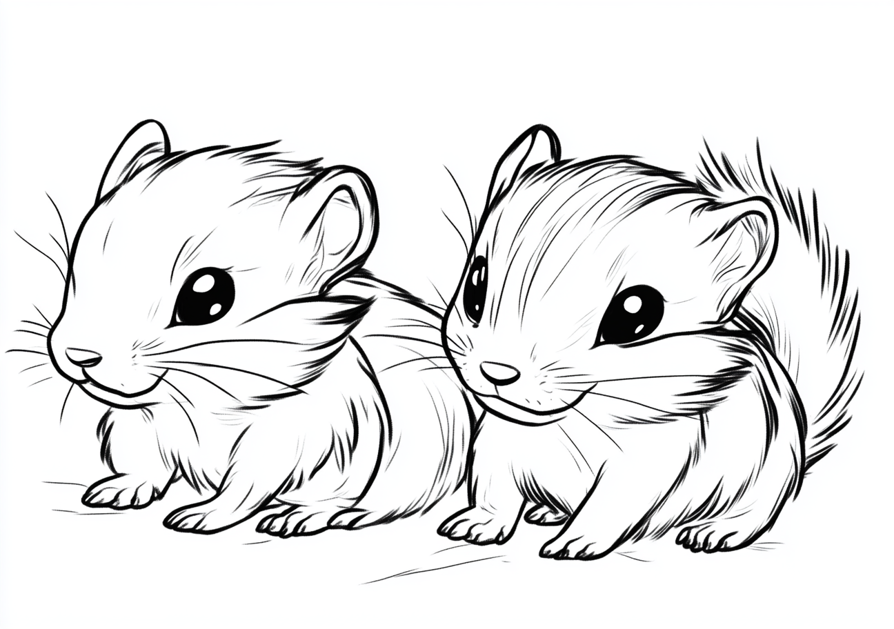 Skunks Coloring Pages, Skunks adorable