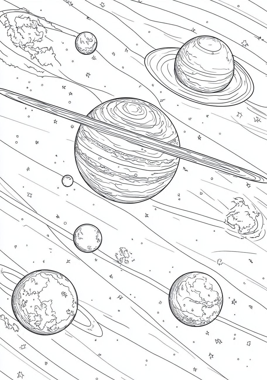 Solar System Coloring Pages, Solar system diverse