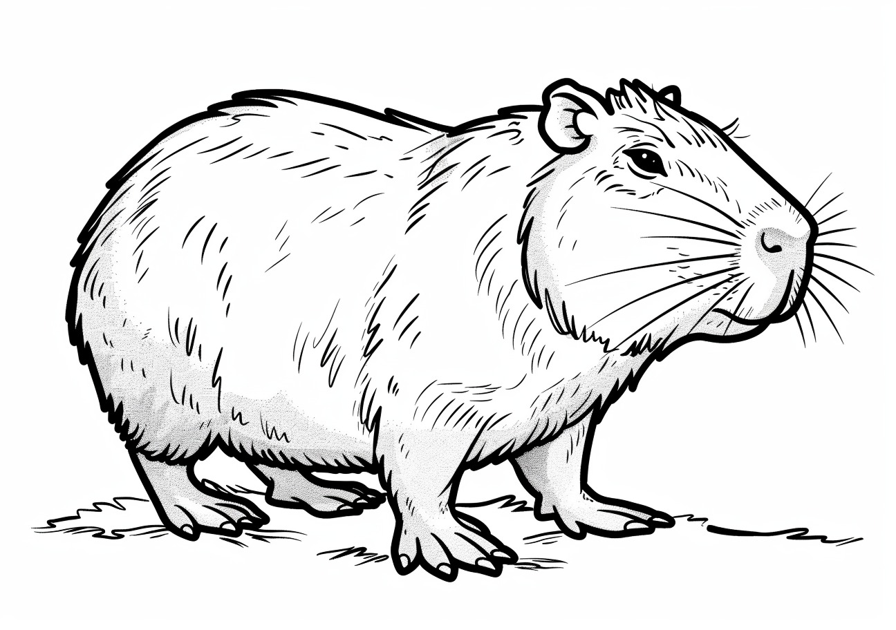 Capybara Coloring Pages, Child of Capybara