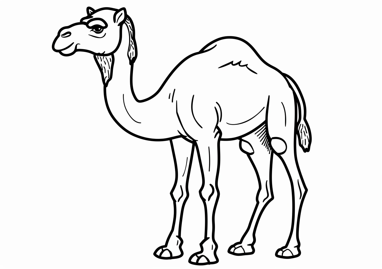 Camel Coloring Pages, Cartoon Camel