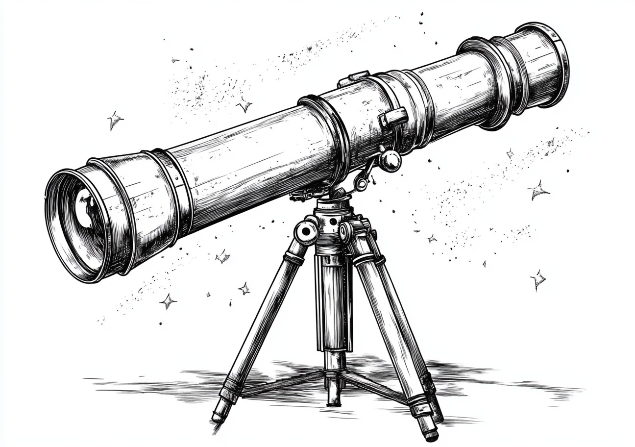 Telescope Coloring Pages, Telescope mysterious