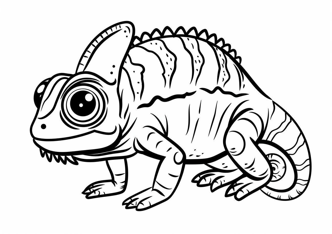 Сhameleon Coloring Pages, Smiling Chameleon