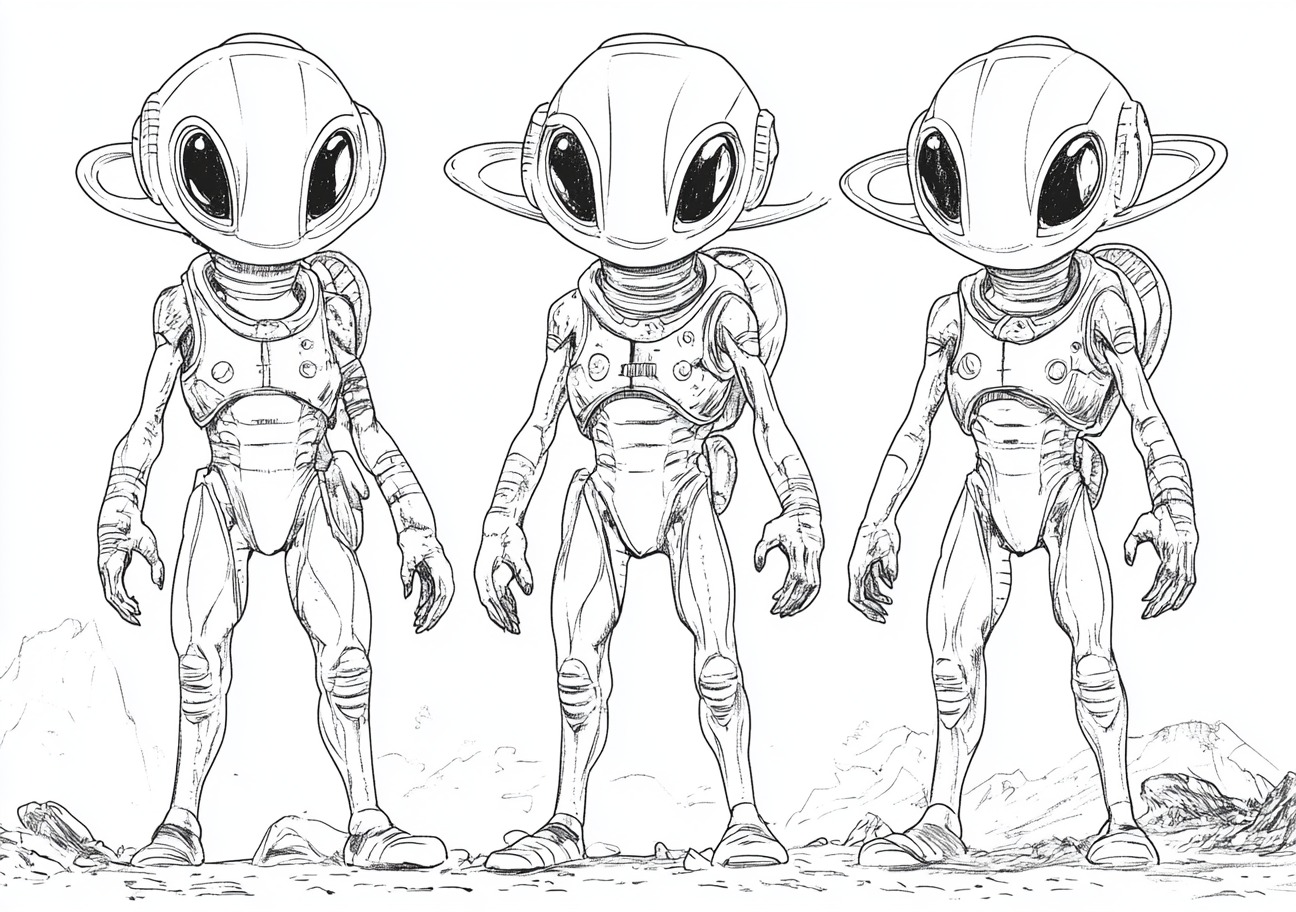 Aliens Coloring Pages, Aliens intriguing