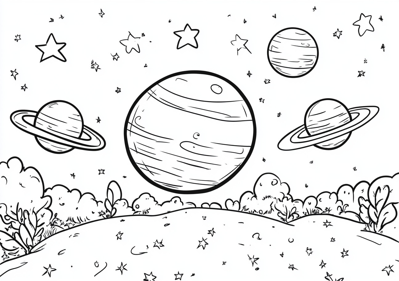 Planets Coloring Pages, Planets fairy-tale