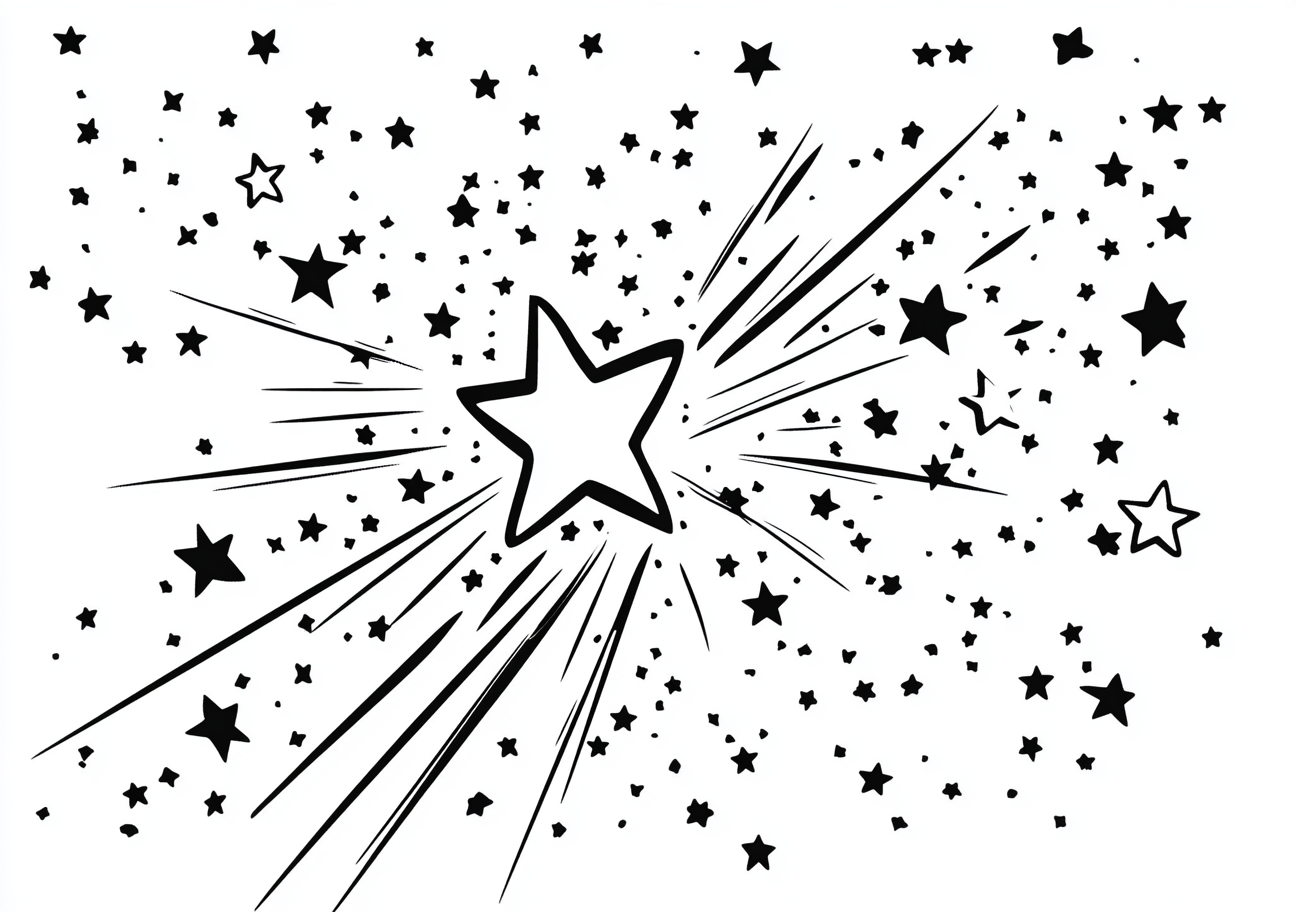 Stars Coloring Pages, Stars radiant