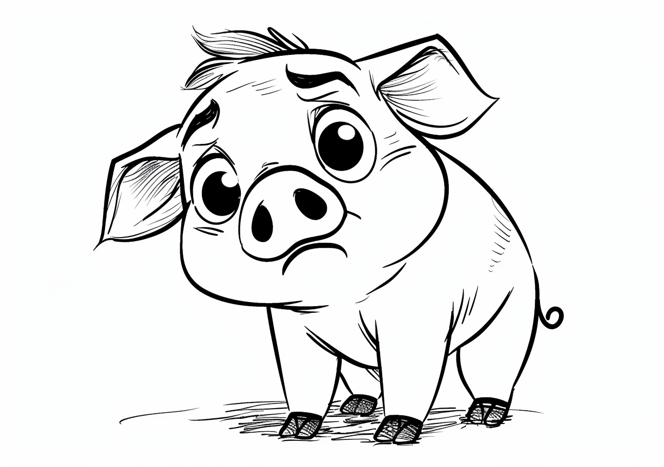 Piggy Coloring Pages, Sad Piggy