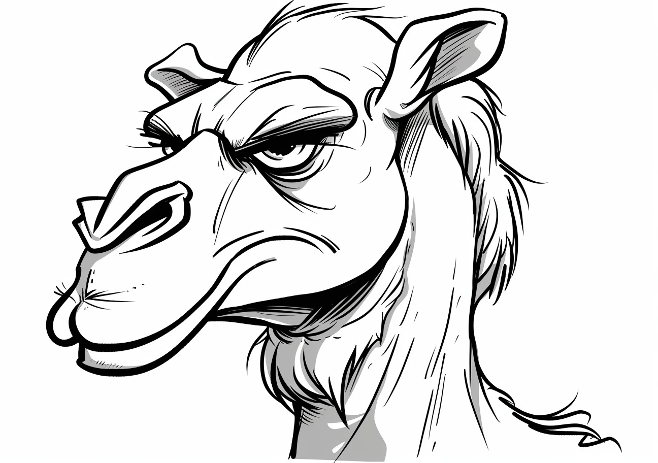 Camel Coloring Pages, Angry Camel