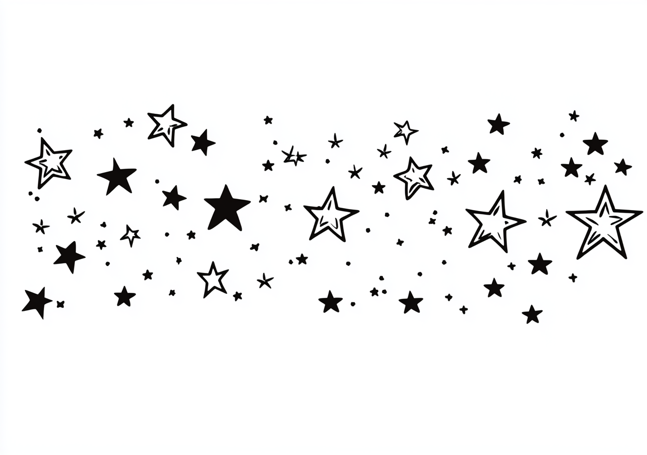 Stars Coloring Pages, Stars glowing