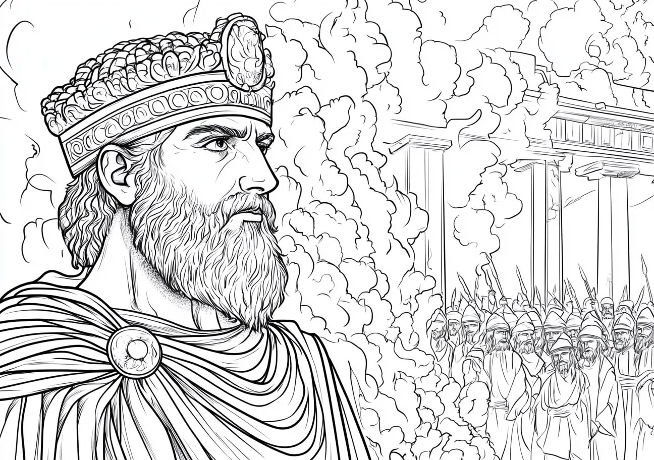 Exodus Coloring Pages, Exodus with the pillar of fire guiding the way