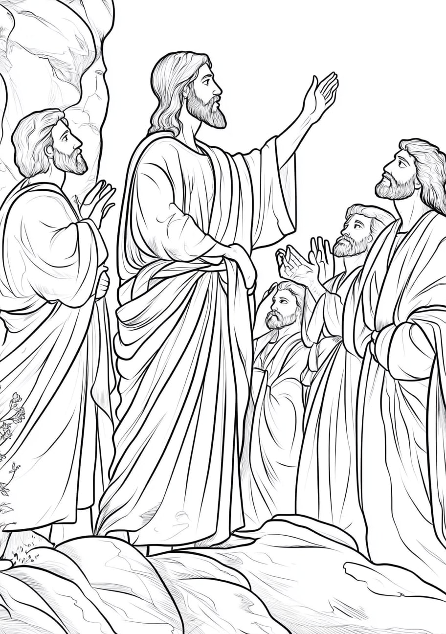 Miracles of Jesus Coloring Pages, Jesus raising Lazarus from the dead