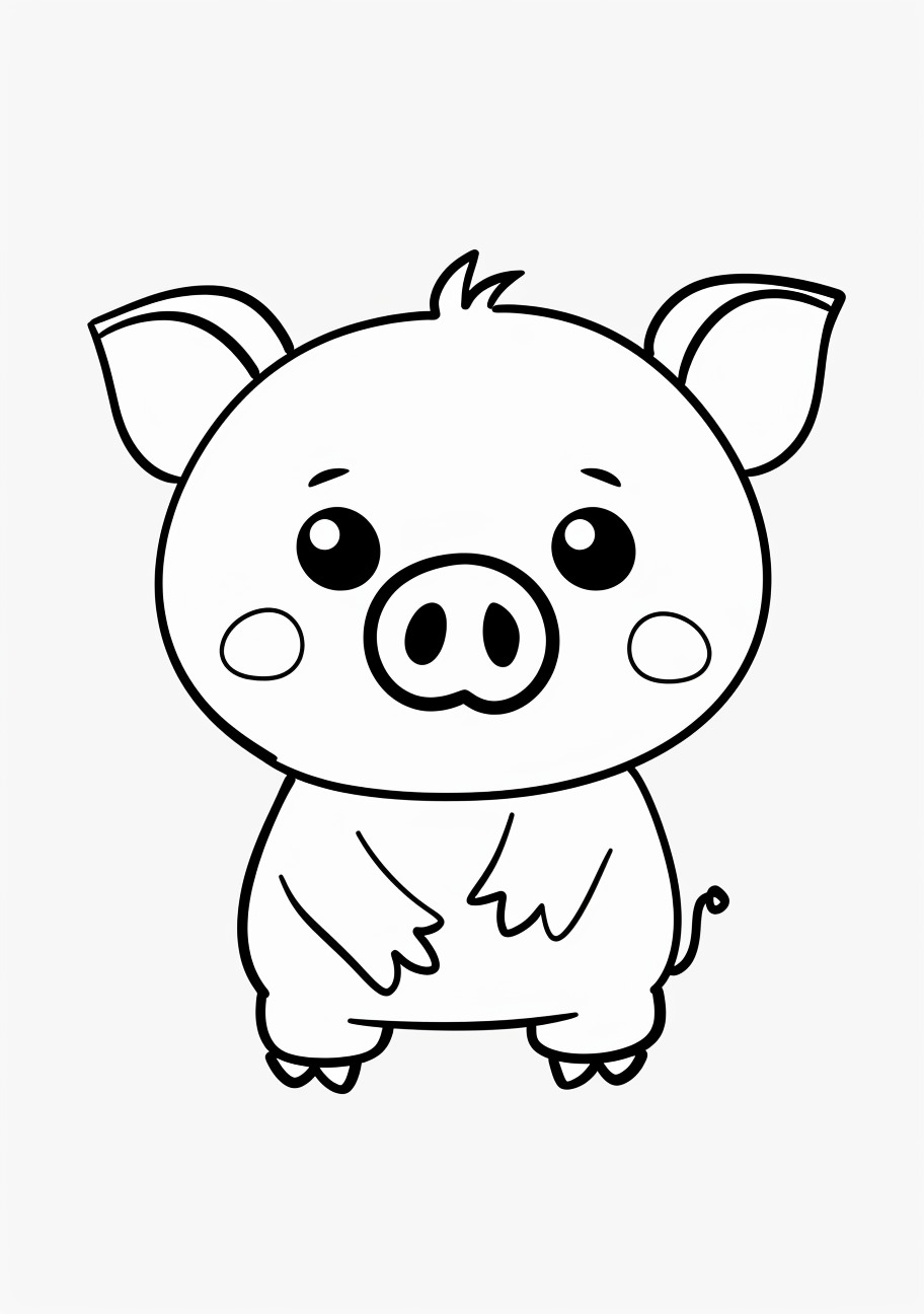 Piggy Coloring Pages, Kawaii Piggy