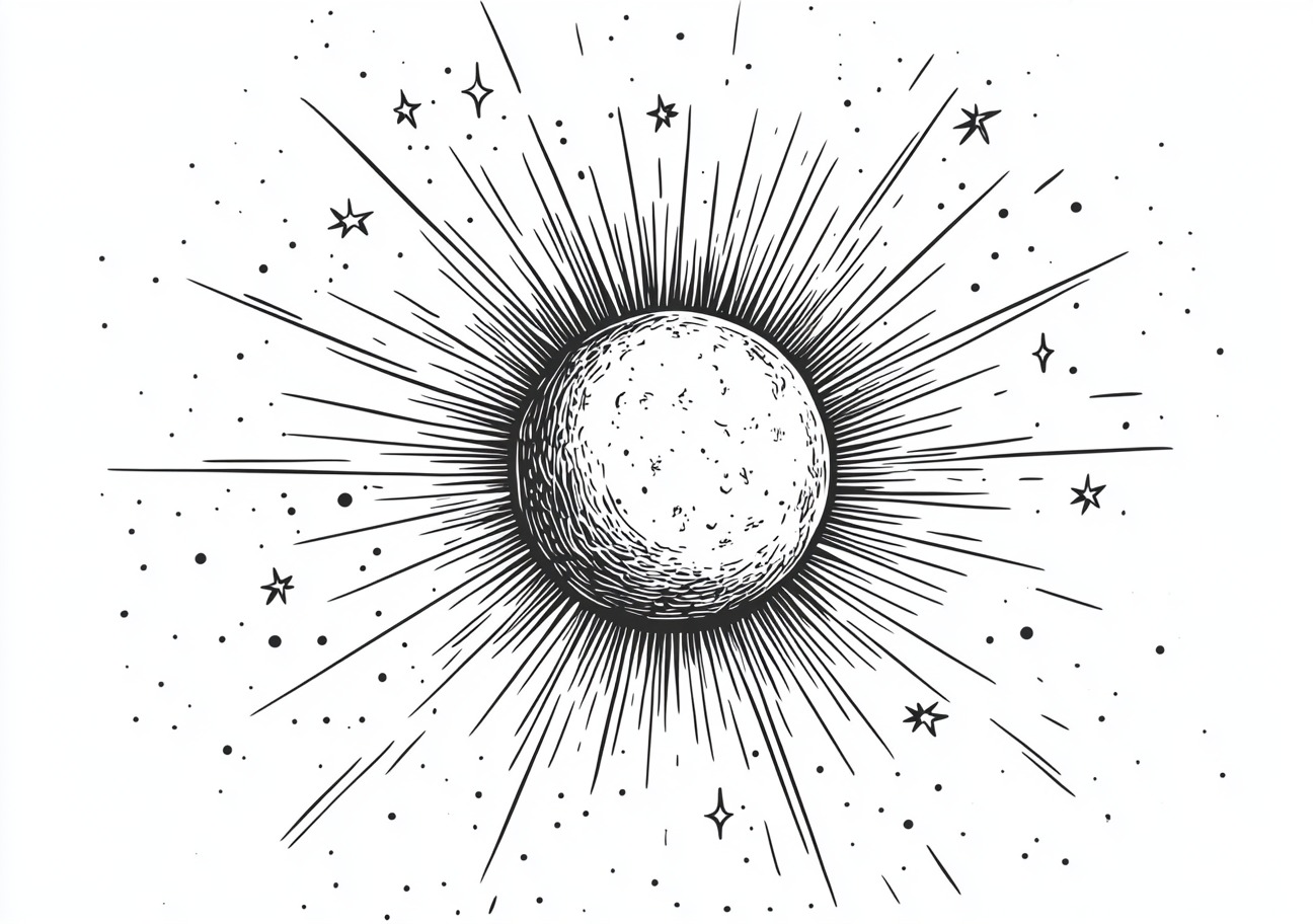 Sun Coloring Pages, Sun glowing