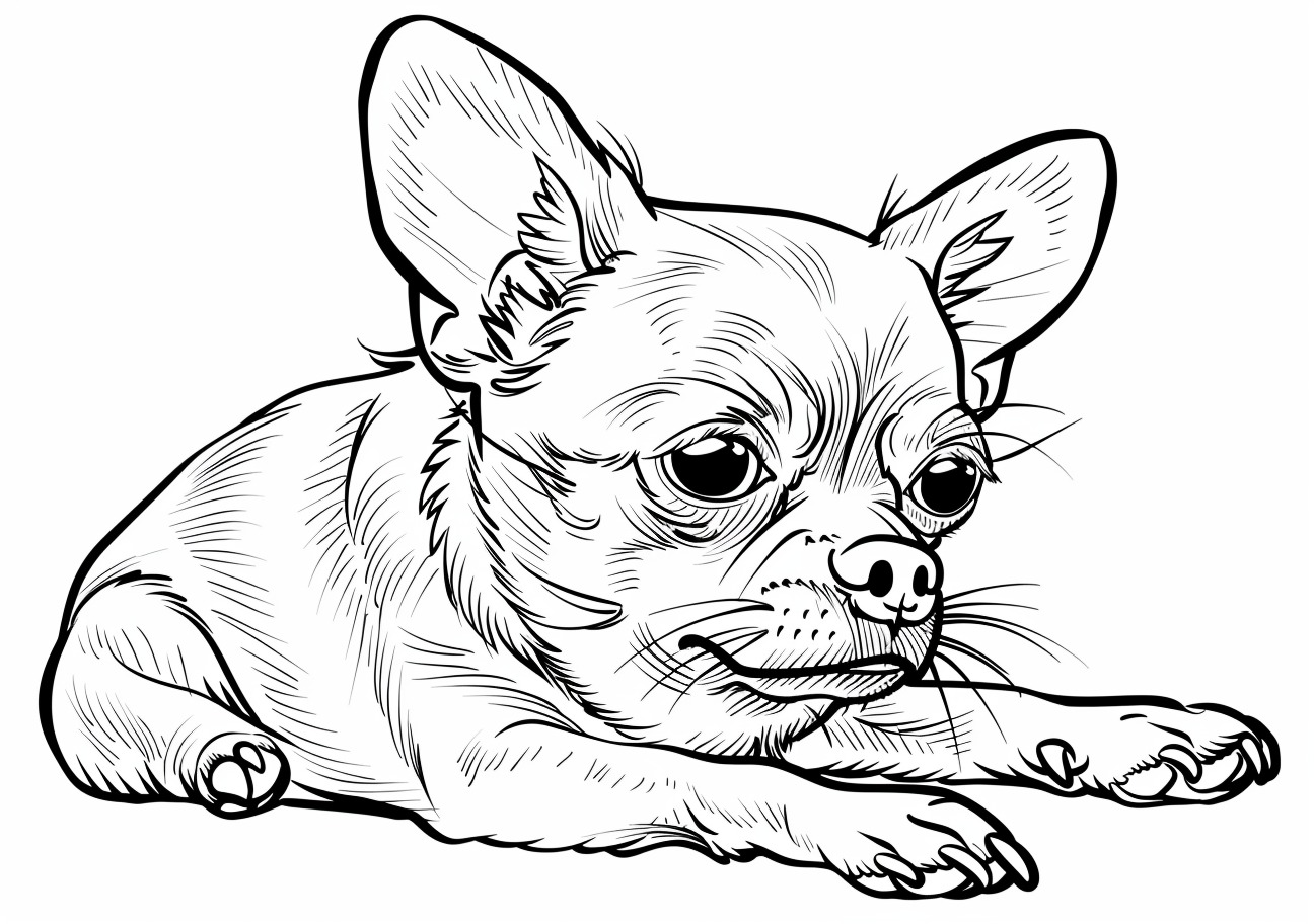 Chihuahua Coloring Pages, Sad Chihuahua