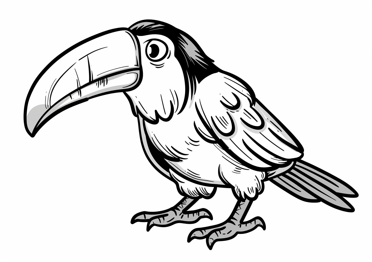 Toucan Coloring Pages, Cartoon child Toucan